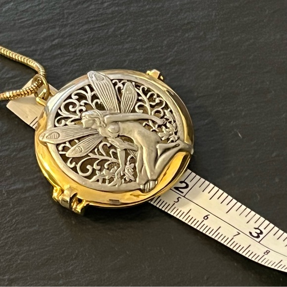 Vintage Rare JJ Jonette Jewelry Fairy Locket Necklace Signed - Picture 12 of 15